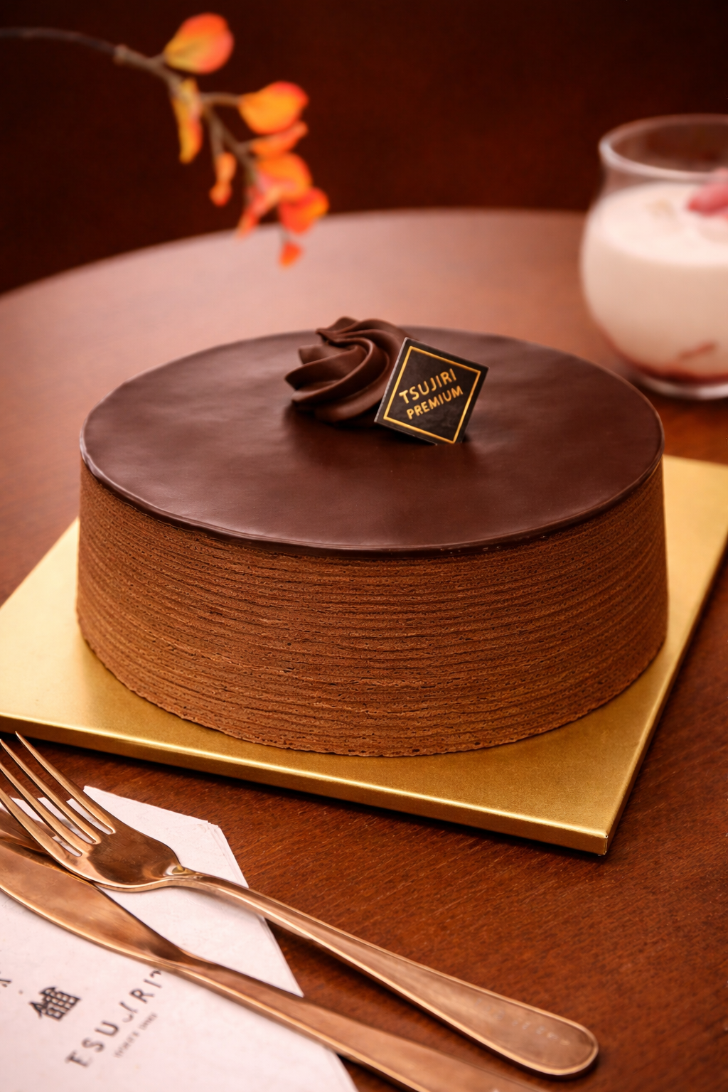 018 Dark Chocolate Crepe Cake 9″
